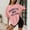 Pink, variant on Women's Oversized Graphic Tee Casual Loose Fit Short Sleeve Round Neck Summer T-Shirt Comfortable Soft Blend Top