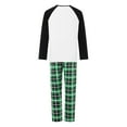 thumbnail image 5 of EYIIYE Family Christmas Pajamas Matching Sets Letter Print Long Sleeve Shirt and Elastic Plaid Pants Set Loungewear Soft Sleepwear, 5 of 10