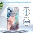 thumbnail image 3 of Casetego for iPhone 14 Plus Case,Marble Stylish 3 in 1 Heavy Duty Shockproof Full Body Rugged Hard Drop 6.7'' Phone Protection Cover for Women Girls,Blue Gray, 3 of 8