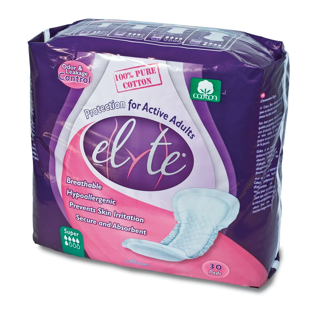 Elyte 100 Pure Cotton Bladder Control PadsSuper Absorbent and