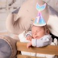 thumbnail image 2 of Bebé princesa Tiara corona niños primer cumpleaños sombrero brillo sirena cola fiesta sombreros diadema diadema, 2 of 5