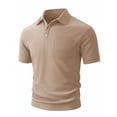 thumbnail image 4 of GJSYRH Mens Golf Polo Shirts Short Sleeve Casual Banded Bottom Stretch Classic Fit Solid Knit T-Shirts, 4 of 8