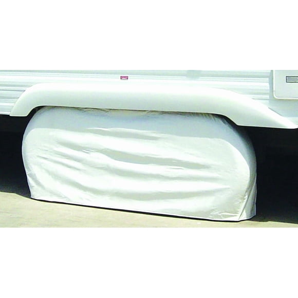 Adco Tire Cover 3923 Double Tire Cover; Fits 27 Inch To 29 Inch Diameter Tires; Slip On; Polar White; Vinyl; Single