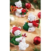 Polar Bear Ornaments Felt Applique Kit, Set of 6