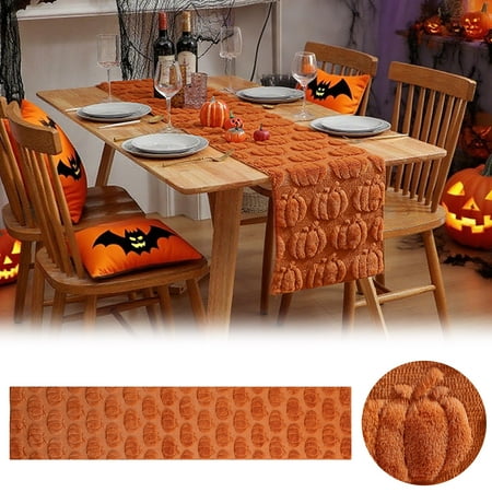 Soft Plush Pumpkins Fall Table Runner 3D Autumn Harvest Decor for Thanksgiving Halloween Seasonal Kitchen Dining Table Decoration Cute Orange Pumpkin Themed Runner for Home Party Indoor Outdoor Use Soft Plush Pumpkins Fall Table Runner 3D Autumn Harvest Decor for Thanksgiving Halloween Seasonal Kitchen Dining Table Decoration Cute Orange Pumpkin Themed Runner for Home Party Indoor Outdoor Use