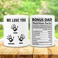 thumbnail image 3 of Personalized Bonus Dad Mug Dads Nutrition Facts Coffee Mugs Cup 11oz 15oz Birthday Christmas Father's Day Gifts From Daughter Son For Best Stepdad Step Fathers Daddy Papa Custom Name (3 Kids), 3 of 7