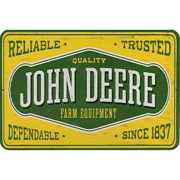 Placa Metal Vintage John Deere Equipo Agrícola Pintura Hierro Rectangular 40x30cm