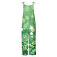 thumbnail image 5 of lcziwo Jumpsuits for Women 2025 St. Patrick's Day Sleeveless Straps Overalls Funny Irish Clover Graphic Print Rompers Summer Cotton Linen One Piece Pants Green S, 5 of 6
