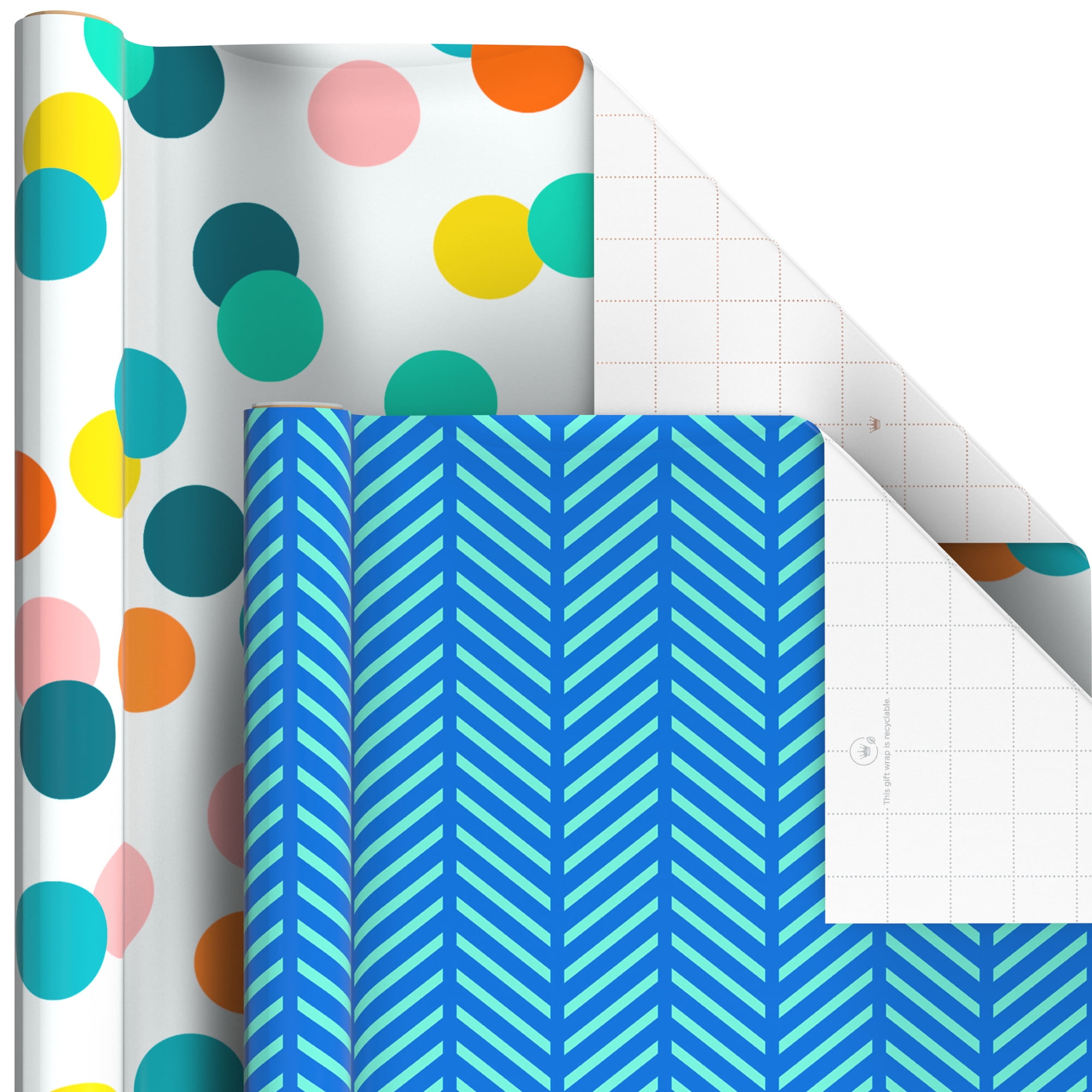 Hallmark 6-Pack Assorted Wrapping Paper Roll Bundle (Happy Occasions) 180 sq. ft. total