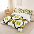 thumbnail image 3 of Castle Fairy Yellow Softball Duvet Cover Queen, Sport Theme Bow Queen Bedding,3-Piece,1 Duvet Cover and 2 Pillowcases, 3 of 6