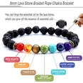 thumbnail image 3 of 8mm Lava Rock Aromatherapy 7 Chakra Essential Oil Diffuser Bracelet Elastic Natural Stone Yoga Beads Bracelet Men Women, 3 of 7
