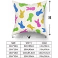 thumbnail image 6 of Easter Pillow Covers 16x16 Set of 2 Hot Pink Green Blue Yellow Bunny Spring Decor Soft Cotton Square Cushion Case for Home Couch Bed, 6 of 6