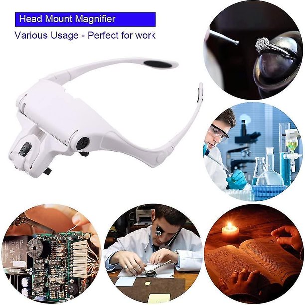 Auriculares preamplificados de lupa para coser, leer, reparar relojes de joyería y manualidades, lupa de manos libres