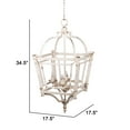 thumbnail image 7 of 18 Inch Chandelier, Birdcage Design Iron, Farmhouse Weathered Antique White, 7 of 7