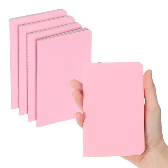 4 Pack A6 Notebook, A6 Journal Mini Notebook Pocket Kraft Memo Notepads Lined Sketchbook Small 3.5x5.5 Inch 30 Sheets for Men Women Office Supplies Purse Travelers, Pink