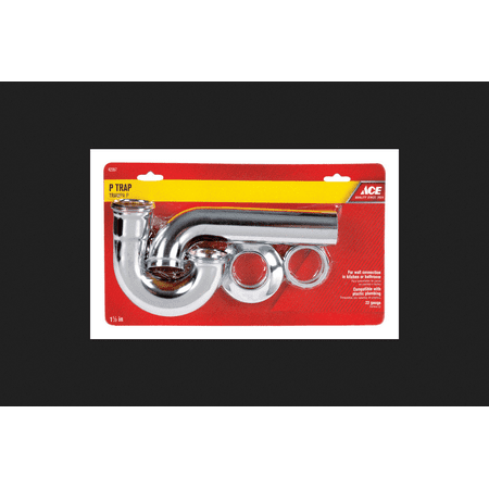 Ace 1-1/2 in. Dia. x 1-1/2 in. Dia. Schedule 30 Slip To Slip Chrome Plated Brass P Trap
