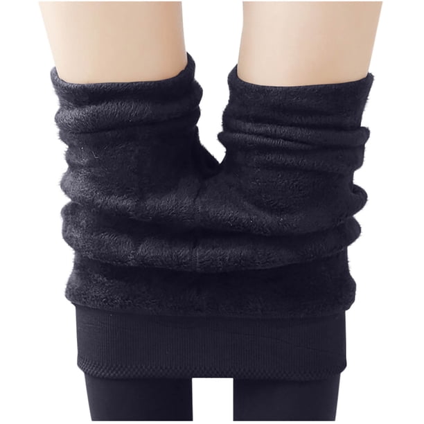 Pantalones de poliéster para mujer, ropa interior térmica con cintura elástica alta, de color liso y cierre de clip.
