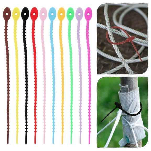 WHAMVOX 10pcs Wire Ties Multi-purpose Cable Ties Wire Management Ties Silicone Cable Ties