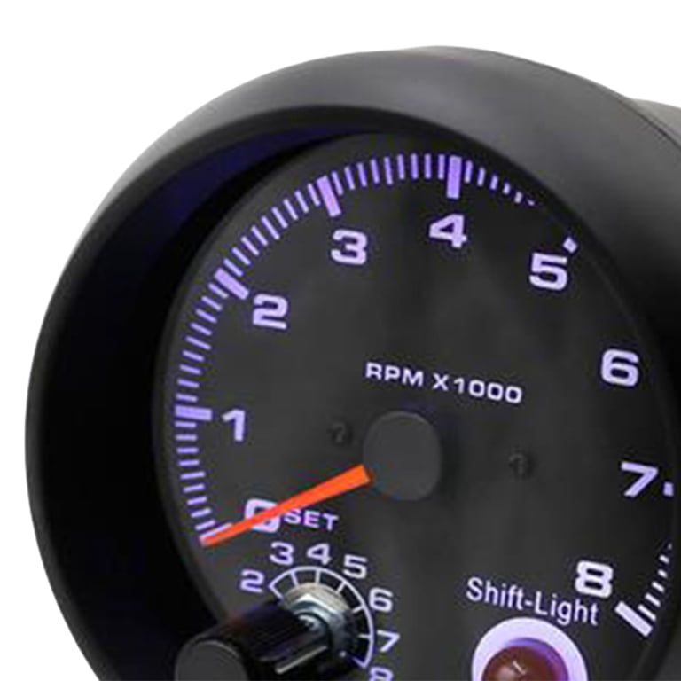 3.75 Inch Universal Tachometer - 7 Color LED RPM Gauge For 4/6/8 Cylinder Vehicles