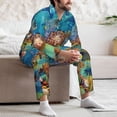 thumbnail image 5 of Wukai Sea World Men's Long-Sleeve Pajama Set - Comfortable Sleepwear with Button-Down Shirt and Pants-Medium, 5 of 6