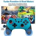 thumbnail image 5 of Switch Controller, Wireless Pro Controller for Switch/Switch Lite/Switch OLED, Switch Remote Gamepad with Joystick, Adjustable Turbo Vibration, Ergonomic Non-Slip - Blue, 5 of 6