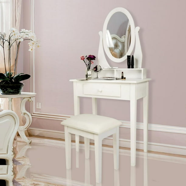 Leonard White Vanity Desk Makeup Table, White Vanity Under 100