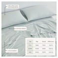 thumbnail image 6 of Linen Blend 4-Piece Sheet Set, Cooling & Breathable TENCEL™ Lyocell & Linen Blend, Queen, Blue, 6 of 7