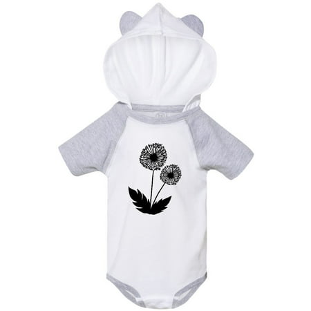 

Inktastic Pocket Dandelion in Black Gift Baby Boy or Baby Girl Bodysuit