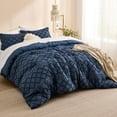 thumbnail image 2 of Queen Comforter Set - Navy Blue Comforter, Boho Tufted Shabby Chic Bedding for Kids, 3 Pieces Vintage Farmhouse Bed Set for All Seasons, Fluffy Soft Bedding with 2 Pillow Shams, 2 of 6