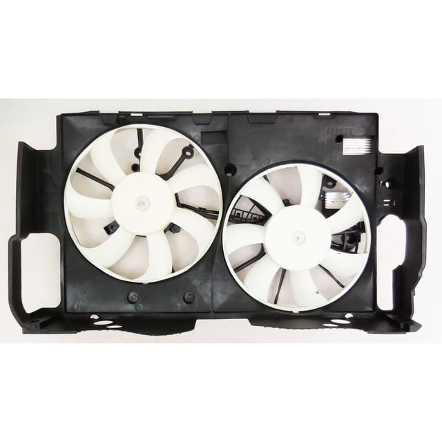 OE Compatible/Replacement Radiator And Condenser Fan Assembly With Two Fans Side By Side