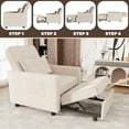 thumbnail image 5 of Homall Sleeper Sofa Chair Bed 3 in 1 Convertible Bed Chair Adjustable Sleeper Chair Pullout Sofa Bed,Beige, 5 of 8