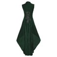 thumbnail image 3 of Gothic Velvet Dress Medieval Costume for Women Retro Halloween Party Outfit Spooky Stage Performance Apparel Vintage Gown for Events Green, 3 of 7