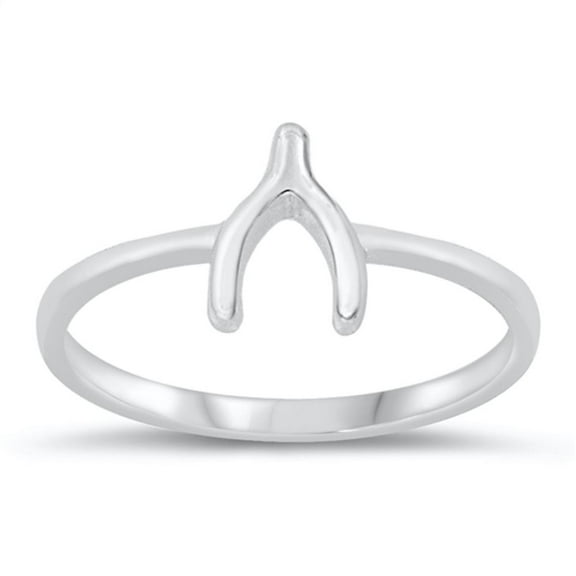Wishbone Good Luck Ring .925 Sterling Silver Thin Band Jewelry Female Male Unisex Size 10