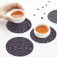 thumbnail image 7 of Pofeuu Bat Purple Print Leather Coasters Set of 6, Round Cups Mugs Mat Pad for Home Kitchen Heat Resistant Drink Coasters,Round Shape, 7 of 7