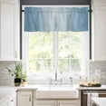 thumbnail image 2 of Blue Ombre Kitchen Curtains and Valances Set, 3 Piece Kitchen Curtains Set 24 Inch Length, Modern Gradient Abstract Art Rod Pocket Curtains Tier Farmhouse Window Curtains, 2 of 6