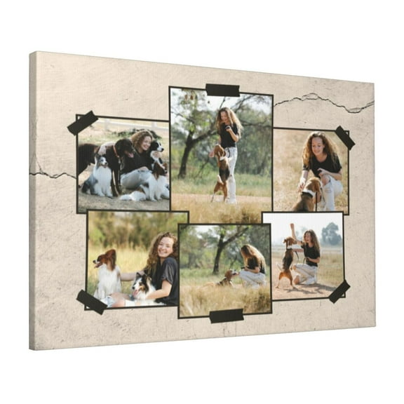 Custom Canvas Prints Beige Wall Pattern Memories Personalized Photo Image Collage DIY Framed Kit Wall Art Picture Room Decor 16x20 inch