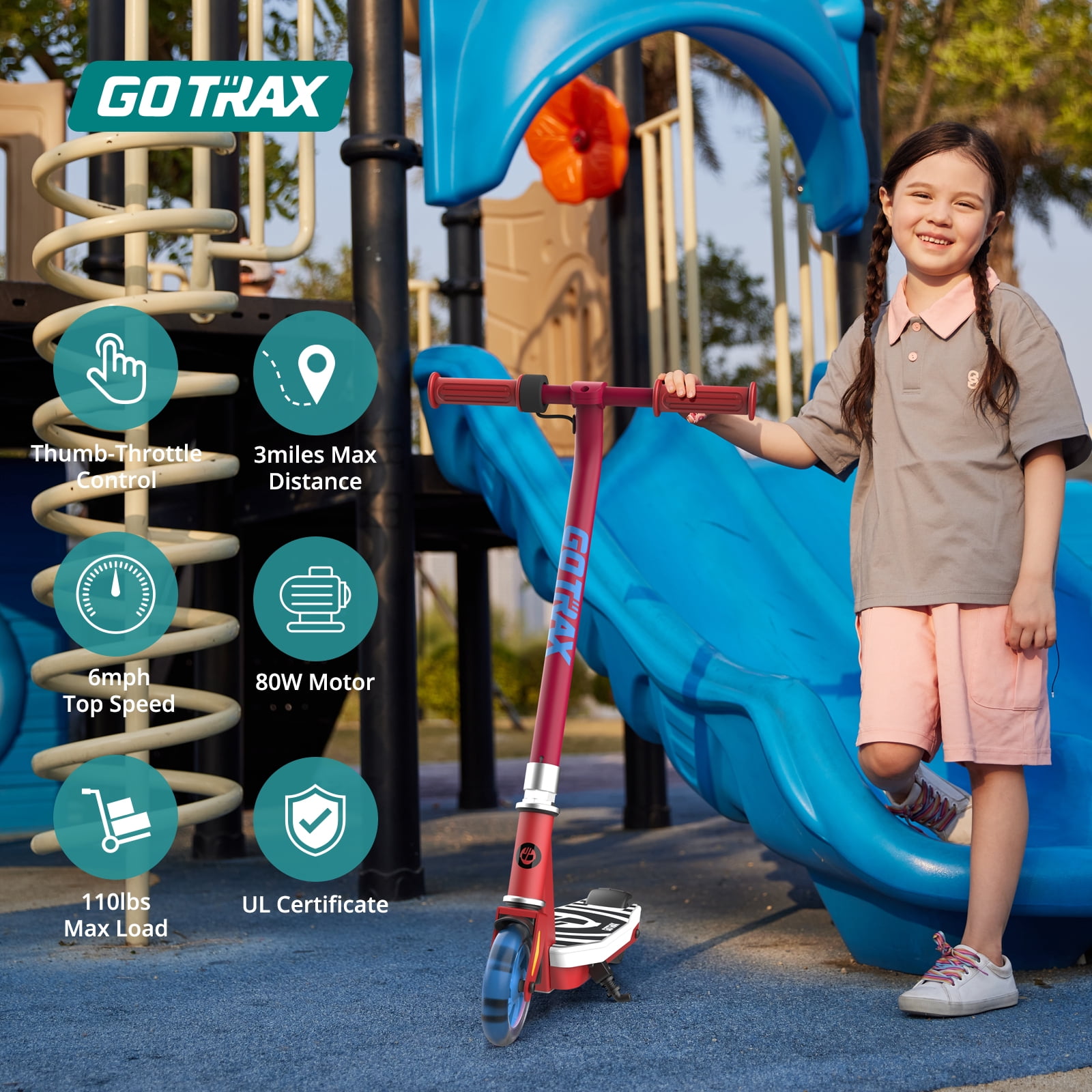 GOTRAX Scout Light Up Kids’ Electric Scooter for Ages 4-7