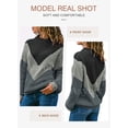thumbnail image 3 of Asyoly Women's Color Block Knitted Sweater Casual Long Sleeve Crewneck Pullover Loose Jumper Knitwear Tops, 3 of 5
