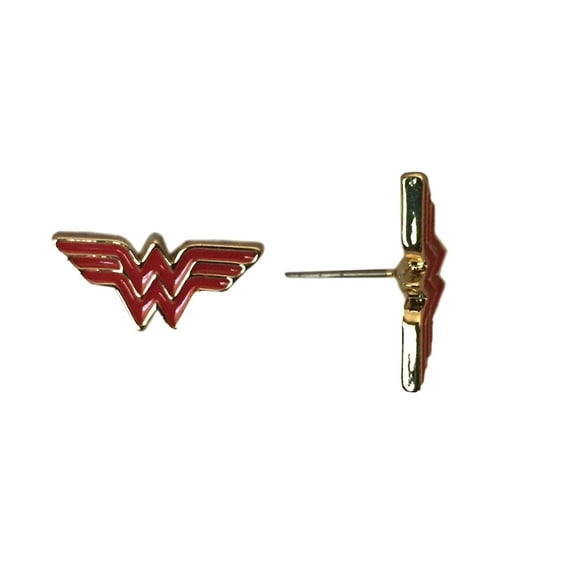 Wonder Woman Red Logo Stud Earrings