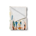thumbnail image 2 of Carnival Soft Flannel Fleece Blanket, Viva Rio De Janeiro Typography with Dancers and Cultural Instruments Joyful Theme, Cozy Plush for Indoor and Outdoor Use, 50" x 70", Multicolor, by Ambesonne, 2 of 6