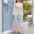 thumbnail image 4 of Pastel Sky Clouds Art Women's Long Dress Long Sleeves Dress Vintage Dresses Party Maxi Dress High Waist Dress, 4 of 4