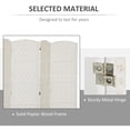 thumbnail image 4 of HOMCOM Room Divider, 6 Panel Folding Privacy Screen, 6FT Tall Portable Wicker Weave Partition Wall Divider for Bedroom, Home Office, White, 4 of 9