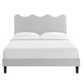 thumbnail image 5 of Modway Current Modern Performance Velvet King Platform Bed in Light Gray, 5 of 7