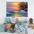 thumbnail image 3 of Designart 'Sunrise On Sea Waves By The Pine Trees' Nautical & Coastal Framed Art Print, 3 of 4
