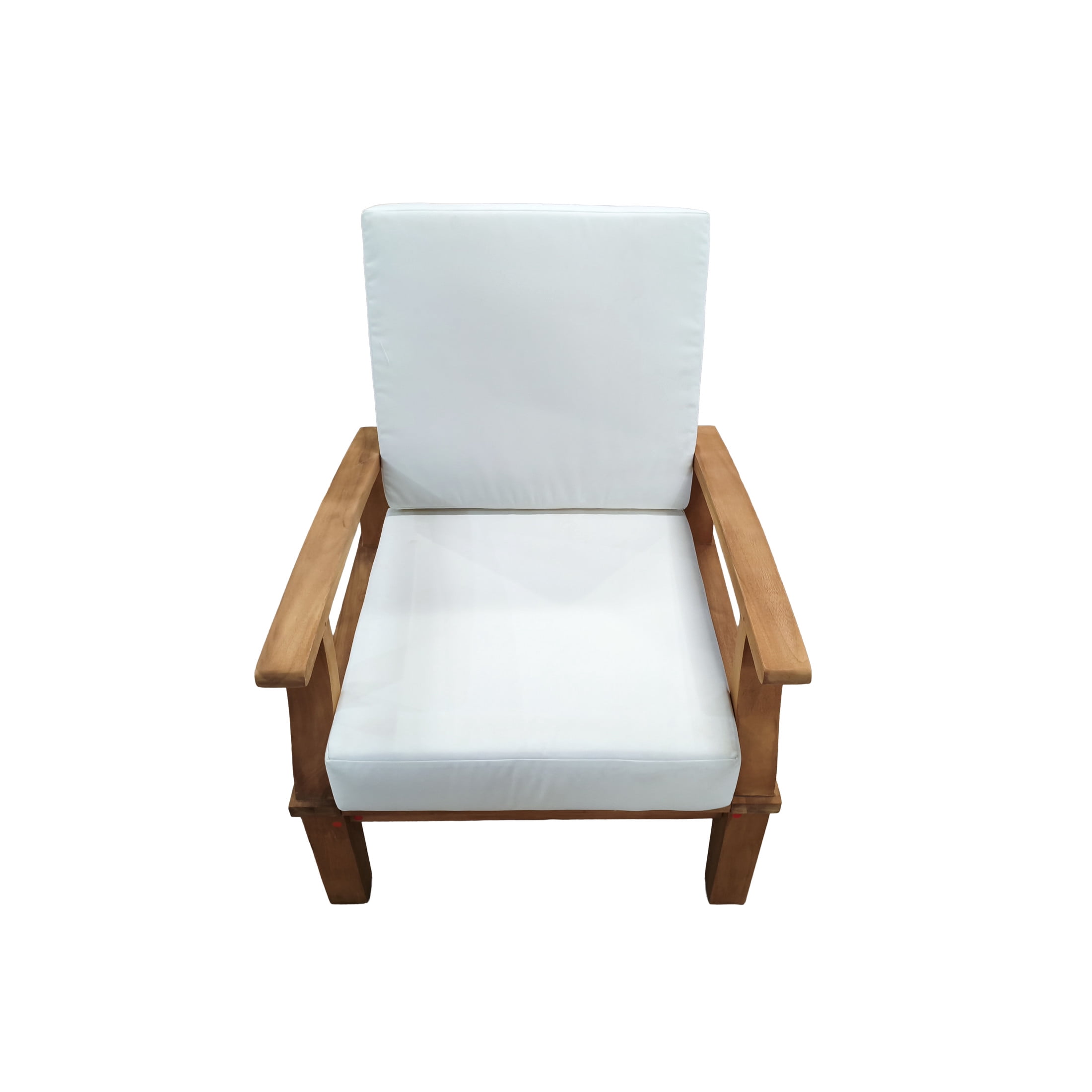 DecMode Brown Traditional Teak Wood Outdoor Seating Set with Cushions, Set of 5 77" 54"W