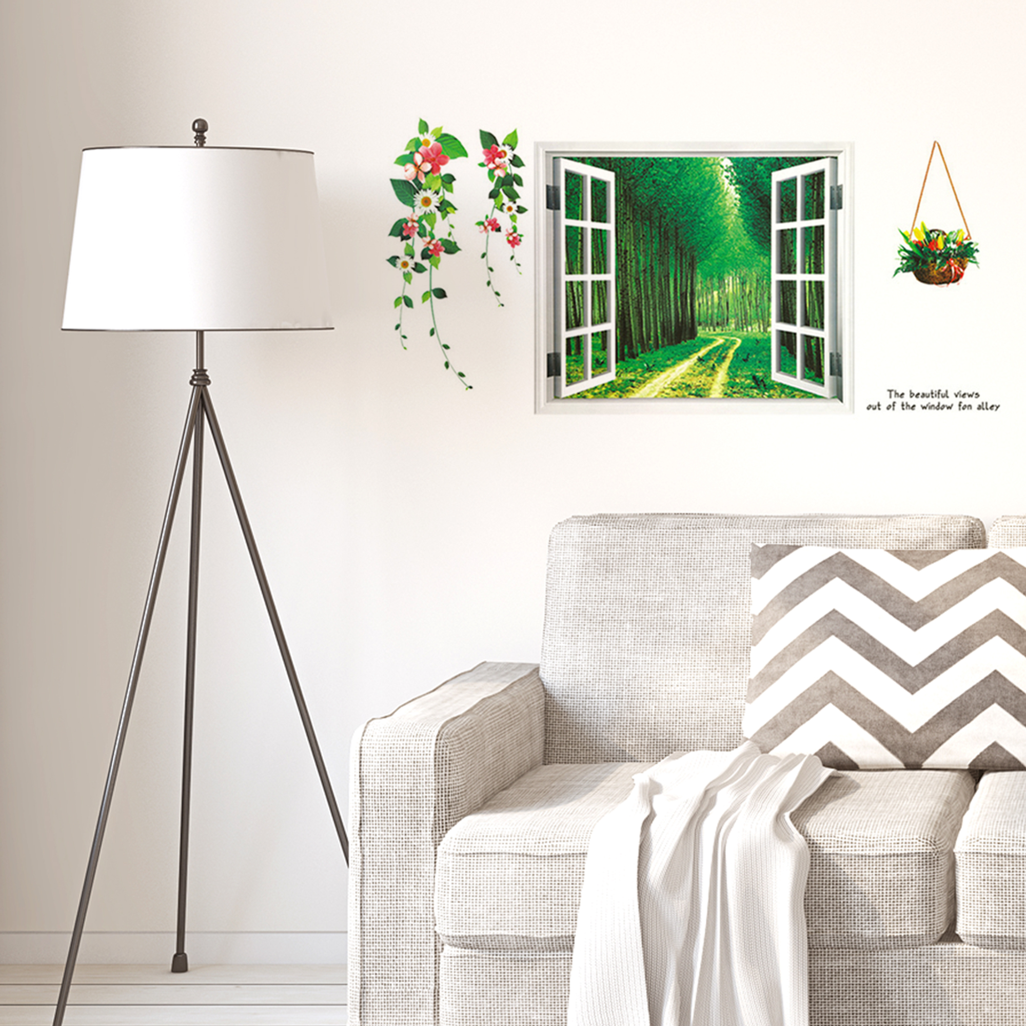 Forest 3D Wall Mural Sticker Self Stick Removable Wall Art Decal for