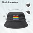 thumbnail image 5 of This is My Pride Flag LGBT Bucket Hat, Wide Brim Washed Denim Cotton Sun Hat for Fishing Hiking Beach Sports, 5 of 8