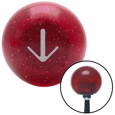 American Shifter Engrave Only Shaded Directional Arrow Down Red Metal Flake Shift Knob with M16 x 1.5