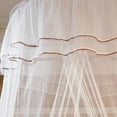 thumbnail image 3 of AESTTY 1pc Glow Butterfly Round Ceiling Mosquito Net with String Lights - Canopy Bed Curtain for Bedroom, Office, Living Room White, 3 of 7