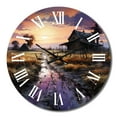 thumbnail image 4 of Designart "Barns Under Evening's Veil" Countryside Oversized Wall Clock, 4 of 5